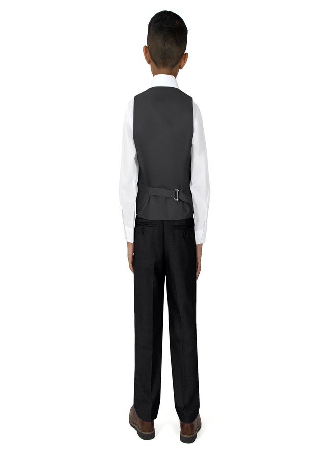 Spring Notion Big Boys' 2-Piece Vest Suit Set Black 2 Vest and Pants - Image 2