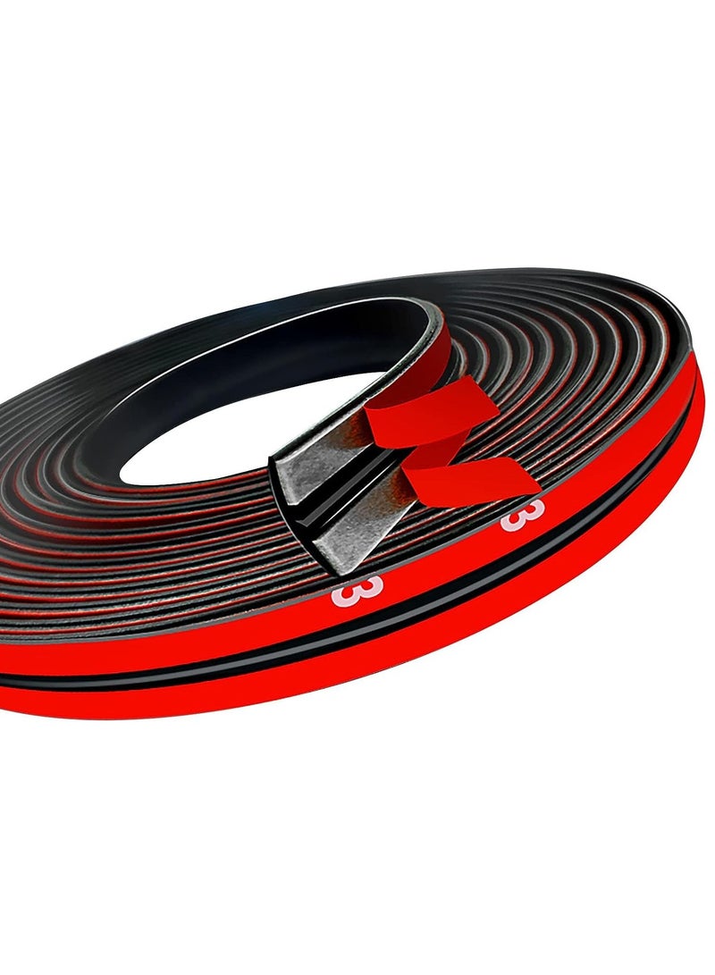 SYOSI Car Weather Stripping, 14mm Car Sunroof Seal, NALACAL Windshield Weather Seal Rubber Stripping Trim Weatherstrip Adhesive T Shape Sunroof Cover Leak Sound Proofing (5m) - Image 1