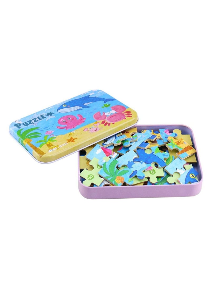 Jigsaw Puzzles Toy in a Box for Kids, Pack of 4 with Varying Degree of Difficulty Educational Learning Tool Best Birthday Present for Boys Girls