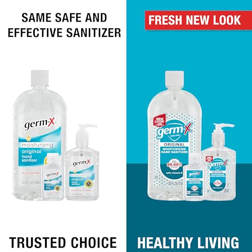 Germ-X Original Hand Sanitizer, 8 Fl Oz (Pack of 12), Less Drying Moisturizing Gel with Vitamin E, No Rinse Formula, Pump Bottle - Image 2