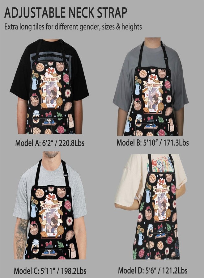 POFULL Anime Fans Gift Fantasy Adventure Animated Movie Gift Baking Lover Baker Apron Ki’s Bakery Apron With Pockets (KI'S BAKERY) - Image 5
