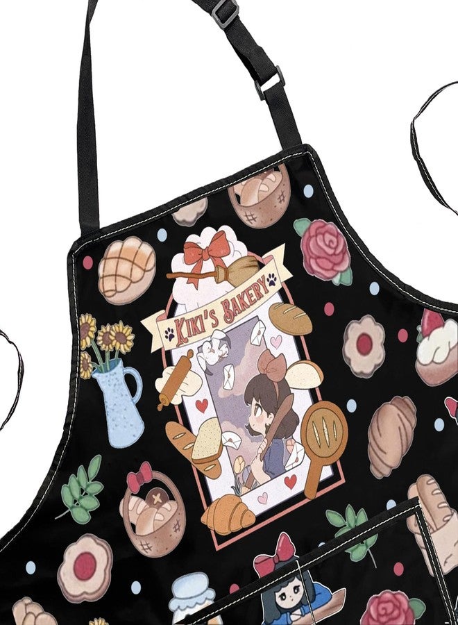 POFULL Anime Fans Gift Fantasy Adventure Animated Movie Gift Baking Lover Baker Apron Ki’s Bakery Apron With Pockets (KI'S BAKERY) - Image 3