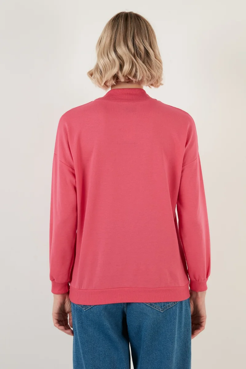 Lela High Collar Basic Knitted Sweat Women's Sweat 5863323