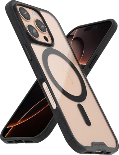 Smartish iPhone 16 Pro Magnetic Case Gripmunk Compatible with MagSafe Lightweight Protective Slim Thin Grip Cover with Microfiber Lining for Apple iPhone 16 Pro Clearly Black - Image 1