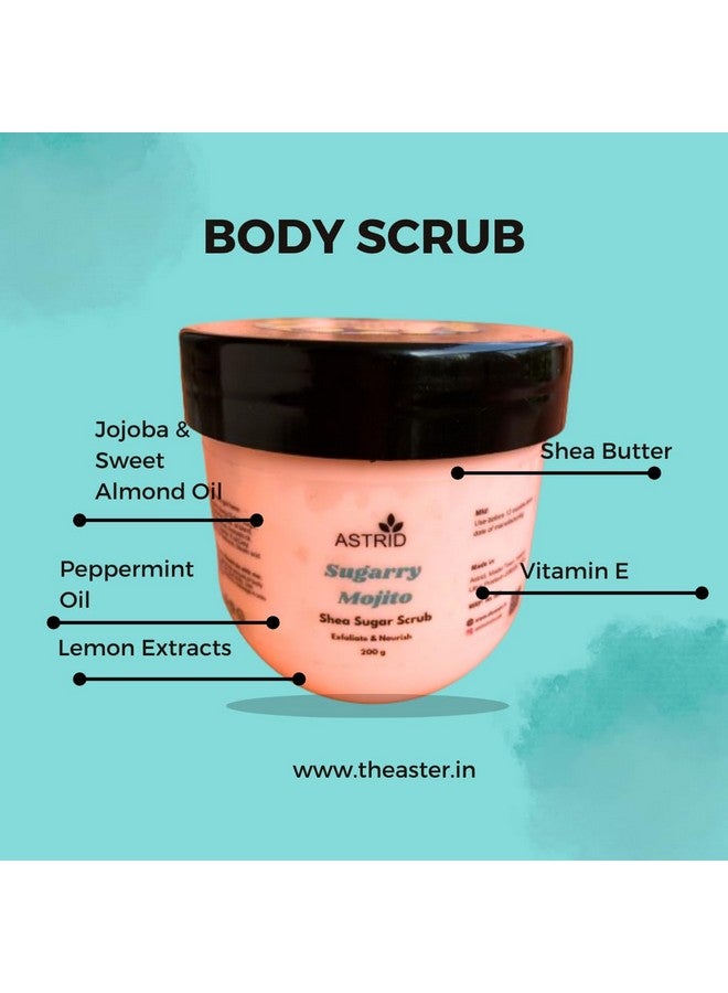 Astrid Sugarry mojito body scrub, Body polish, Exfoliation, Removes dead skin, citrus and peppermint body scrub, 200 gms, body scrub, natural sugar scrub, No Parabens and sulphate, All skin type - Image 2