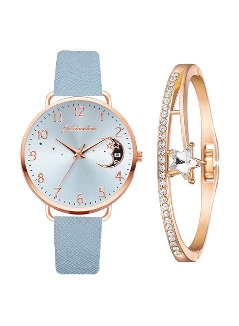 Womens Watch Gifts Set with Bracelet White for Lady Female Girls Minimalist Slim Thin Casual Dress Analog Quartz Wrist Watches