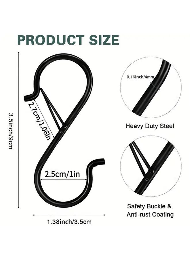 12 Packs Heavy Duty S Hooks With Safety Buckle For Hanging Plants Clothes Kitchen Utensils - Image 3