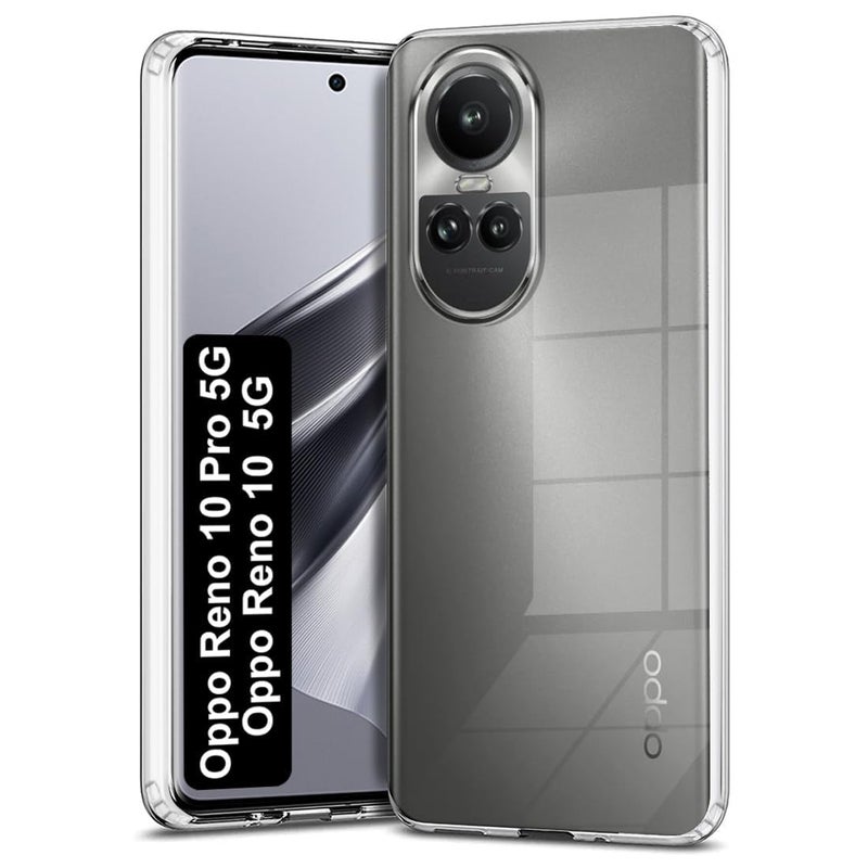 Nishtech غطاء خلفي شفاف هجين ناعم رفيع مضاد للغبار لجهاز أوبو رينو 10 5G مع حماية الكاميرا - Image 1