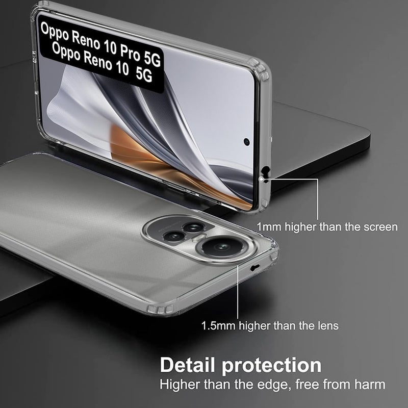 Nishtech غطاء خلفي شفاف هجين ناعم رفيع مضاد للغبار لجهاز أوبو رينو 10 5G مع حماية الكاميرا - Image 2