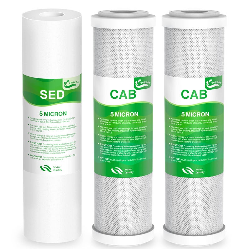 Vegebe 3-Stage Pre-Filter Fit for APEC RO System, Water Filter Replacement Set Fit for Essence & Ultimate Series ROES-(50/75/ PH75), RO-(45/90/ PH90/ Hi/PERM/Pump), WFS-1000 Reverse Osmosis System - Image 1