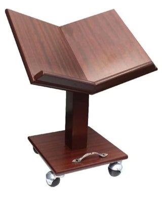 A movable wooden Qur’an stand and holder with wheels, brown, size 45 cm - pzsku/Z6A6B412F7F3829A9F596Z/45/_/1707831666/54136645-96fc-40ad-a9c4-3c9d9247208e