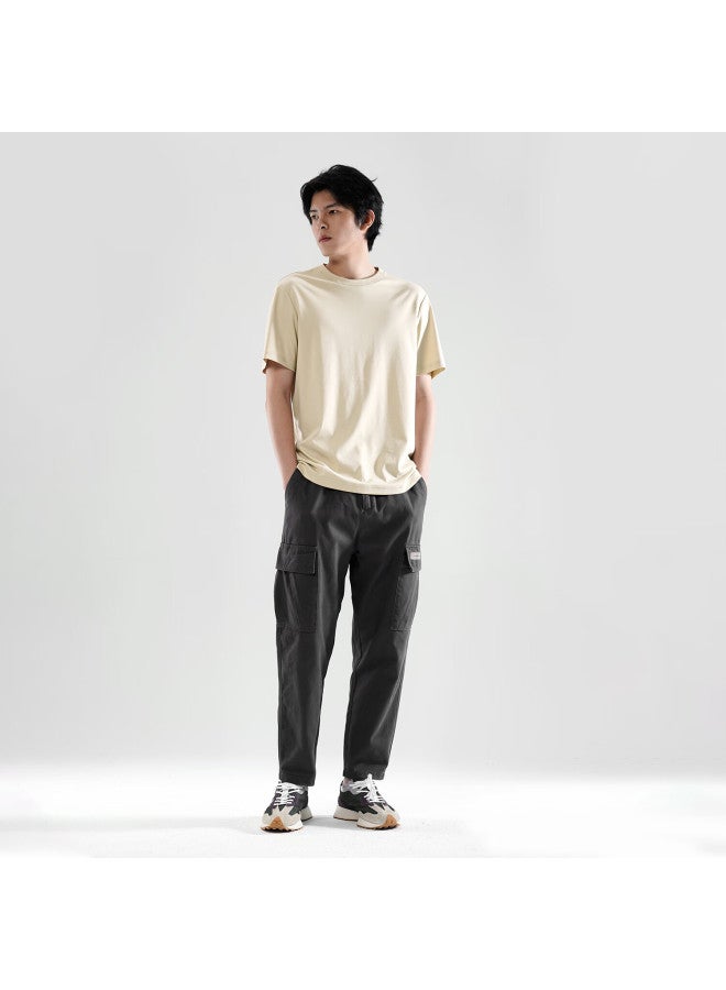 Markless Ammonia Soft Pure Cotton Men's T-shirt Summer Dry Short Sleeve Txb0635m Milk Tea Apricot Xxxl - Image 3