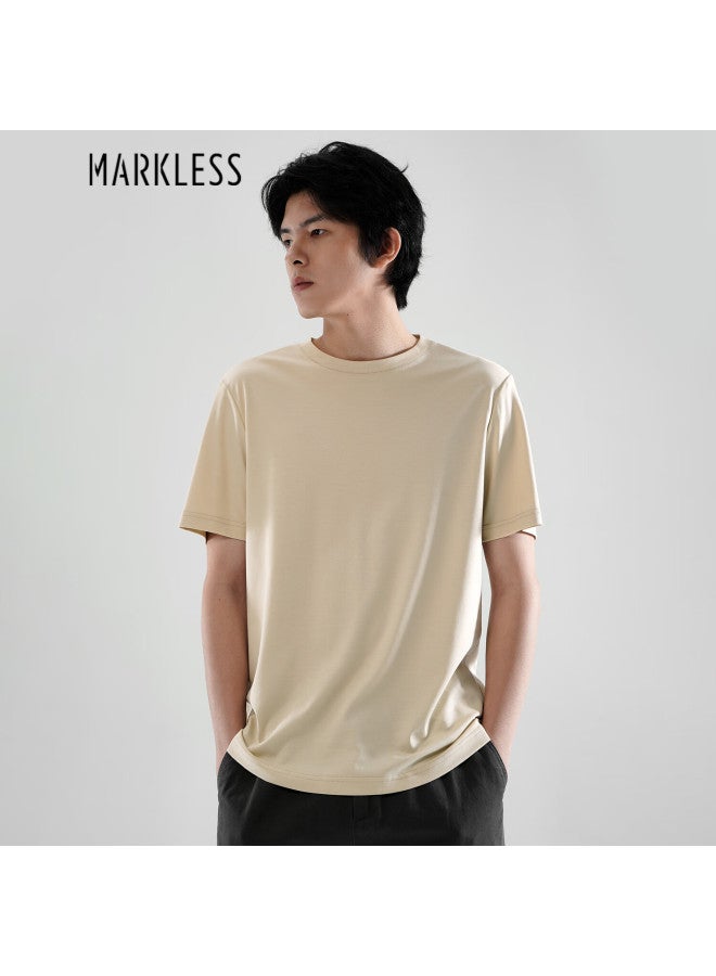 Markless Ammonia Soft Pure Cotton Men's T-shirt Summer Dry Short Sleeve Txb0635m Milk Tea Apricot Xxxl - Image 1
