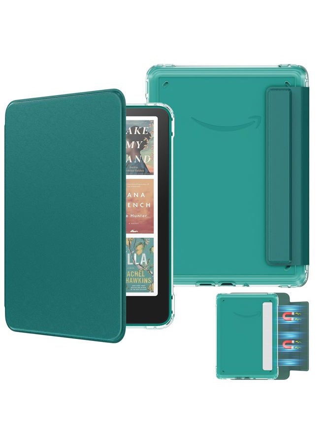 MoKo Detachable Magnetic Case for All-new 7" Kindle Paperwhite 12th Generation 2024 & Kindle Colorsoft 2024/2025,Ultra Clear Back Scratch-Proof Light & Shell Cover with Auto Wake/Sleep, Jade Green - Image 1