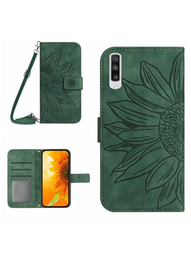 S-TOP Case For Samsung Galaxy A70/A70S Skin Feel Sun Flower Pattern Flip Leather Phone Case with Lanyard - Image 1
