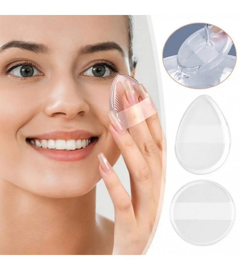 Transparent Round And Teardrop Makeup Sponge For Liquid Powder Foundation Application Dry Or Wet Use Face Cosmetic Tool Model B - Image 2