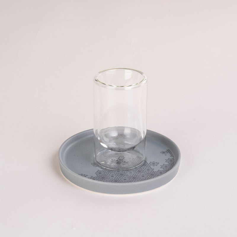 Dallaty grey porcelain and glass Tea and coffee cups set 18 pcs - Image 3