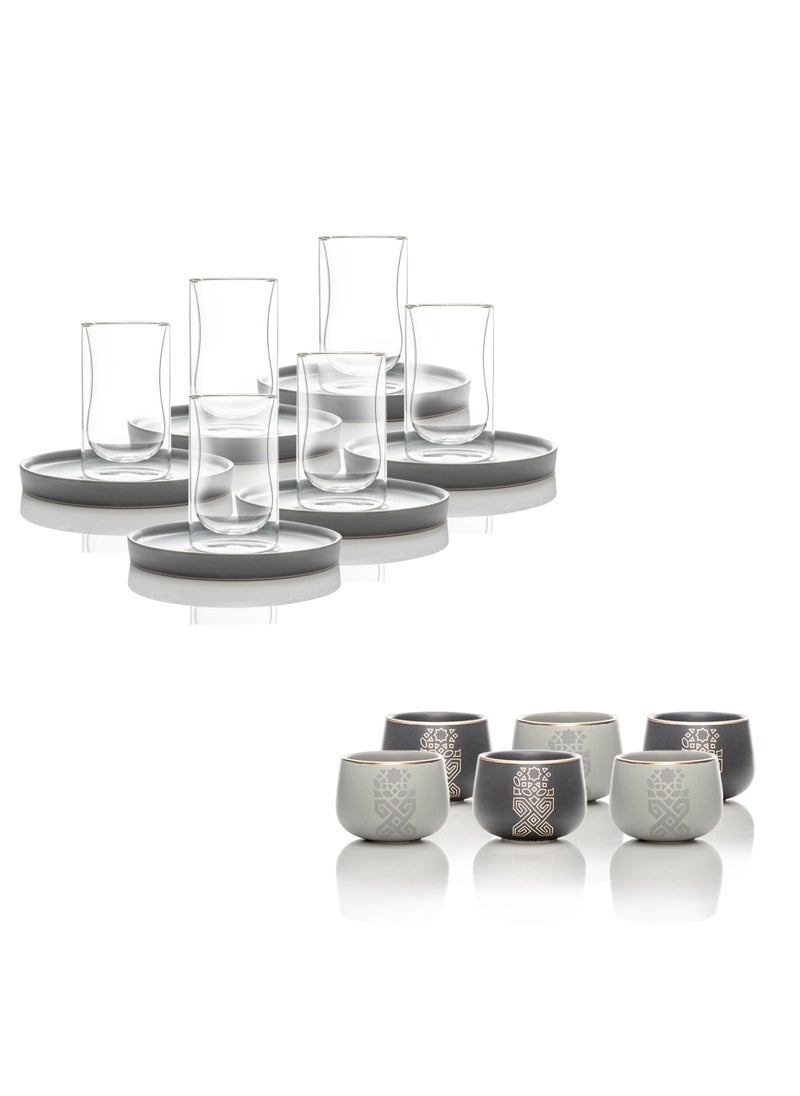 Dallaty 18 Pieces Arabic Tea and Coffee Set. SARAB Collection  - Image 2