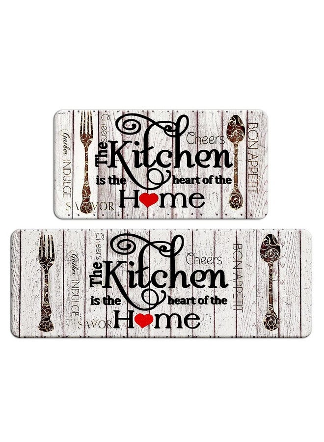 FRESHMINT Farmhouse Kitchen Mats Sets 2 Piece Cushioned Anti-Fatigue Comfort Mat for Home & Office Ergonomically Engineered Memory Foam Kitchen Rug Waterproof Non-Skid, 30" by 17" + 47" by 17",Home - Image 1