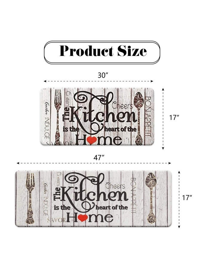 FRESHMINT Farmhouse Kitchen Mats Sets 2 Piece Cushioned Anti-Fatigue Comfort Mat for Home & Office Ergonomically Engineered Memory Foam Kitchen Rug Waterproof Non-Skid, 30" by 17" + 47" by 17",Home - Image 2