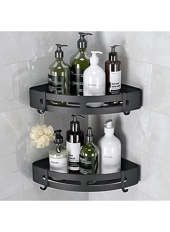 Raxoom Bathroom Shelf, Pack of 2pcs, Shower Caddy, Self-Adhesive Bathroom Shelves, Rust-free, No drilling Bathroom Organizer, Wall mounted Bathroom Rack, Corner Shower Shelf. - Image 1