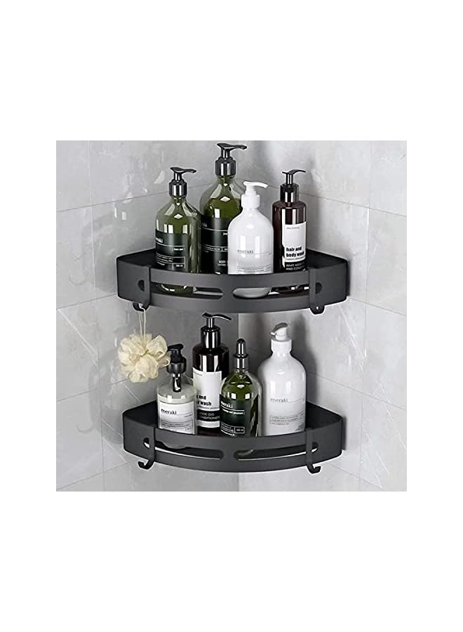 Raxoom Bathroom Shelf, Pack of 2pcs, Shower Caddy, Self-Adhesive Bathroom Shelves, Rust-free, No drilling Bathroom Organizer, Wall mounted Bathroom Rack, Corner Shower Shelf. - Image 2
