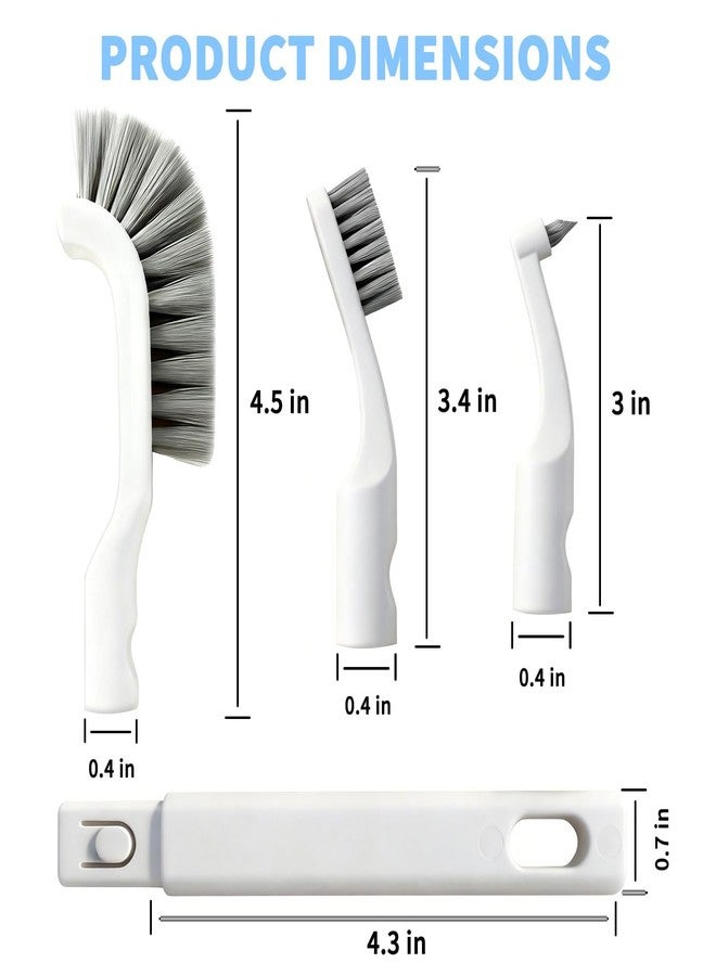 WECARLLE Crevice Cleaning Brush, Small Grout Cleaner Brush Tools with 4Pcs Repalceable Scrub Brushes & 2 Handles, Grout Cleaning Brushes Set for Home Kitchen Sink Bathroom Corner Window Groove Cup Teapot - Image 2
