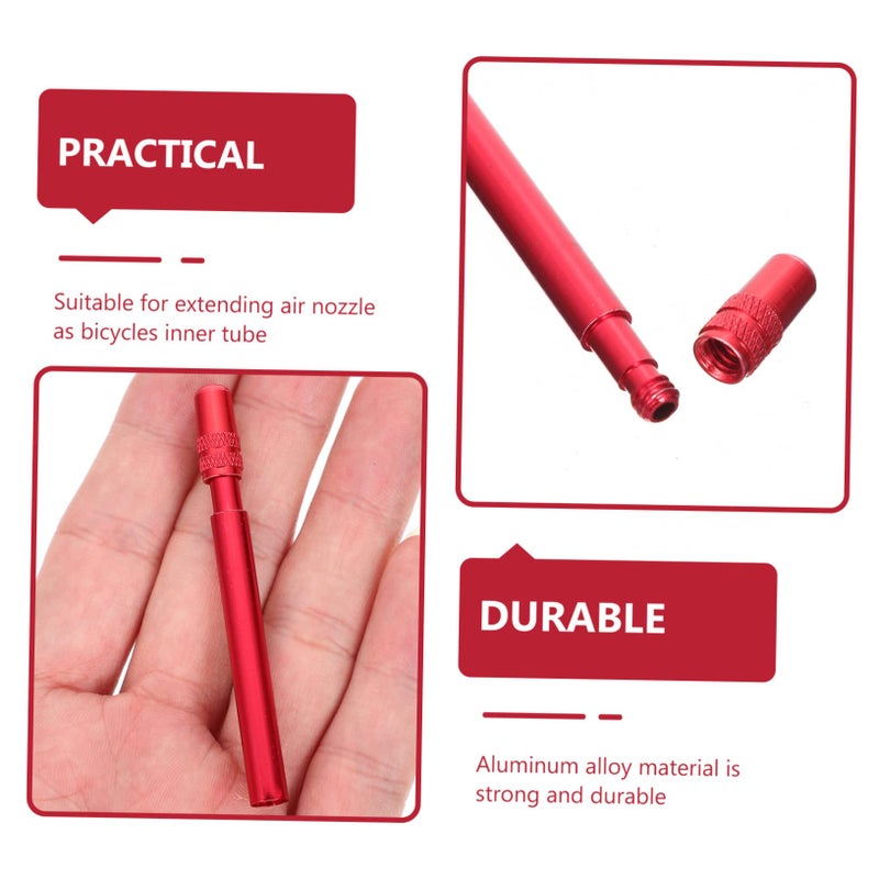 Red Bicycle Tire Valve Stem Extenders for French Style Tubeless Inner Tubes Lightweight Durable - Image 5
