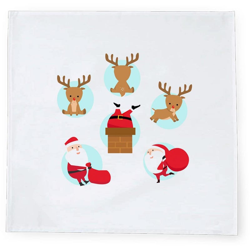 Khakee 6 Pcs Christmas Theme Silk Table Napkins 10x 10 for Xmas Decoration Christmas OrnamentsChristmas Giftxmas21491 - Image 3