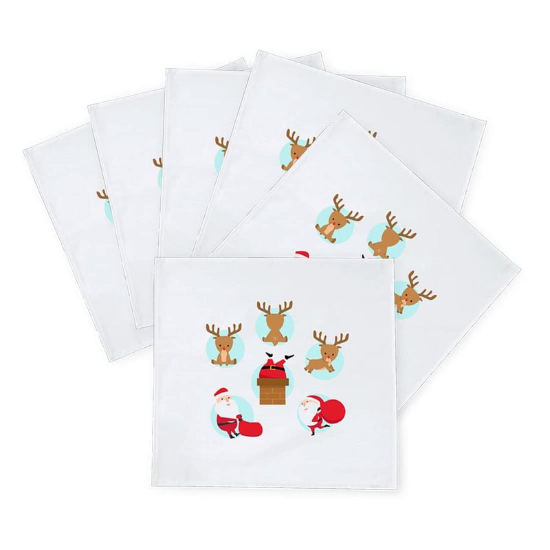 Khakee 6 Pcs Christmas Theme Silk Table Napkins 10x 10 for Xmas Decoration Christmas OrnamentsChristmas Giftxmas21491 - Image 2