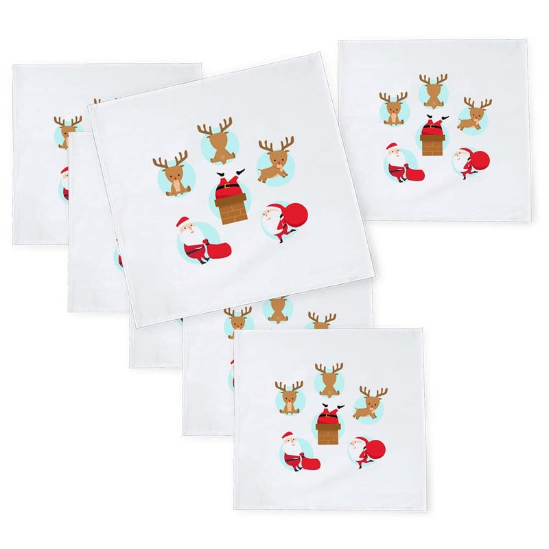 Khakee 6 Pcs Christmas Theme Silk Table Napkins 10x 10 for Xmas Decoration Christmas OrnamentsChristmas Giftxmas21491 - Image 1