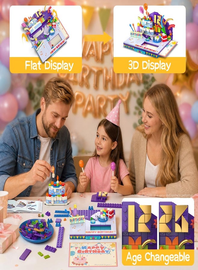 JAKI 3D Building Block Greeting Card - Foldable 3D Block Set, Party Present Birthday Gift for Girl Daughter Mom Grandma Kids Adults, Colorful Birthday Decorations for Party - Image 4