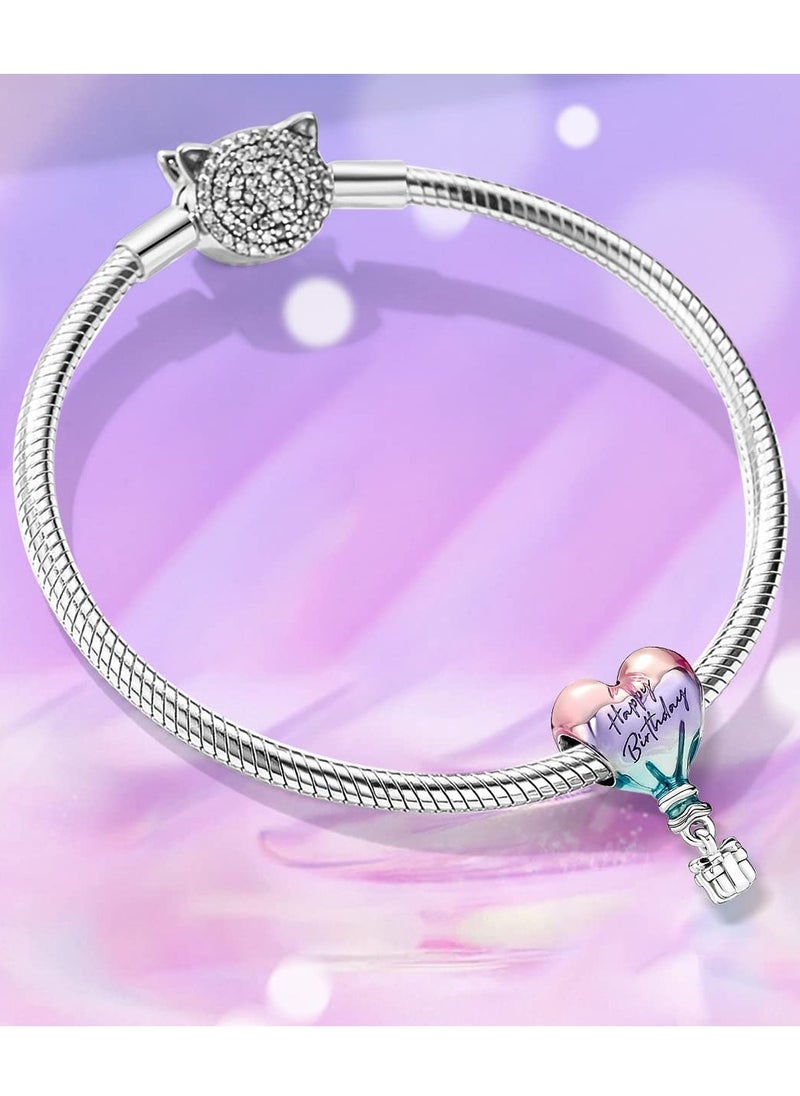 KASTWAVE 925 Sterling Silver Charms for Pandora Charm Bracelets and Necklaces Birthday Balloon Dangle Pendants Beads DIY Charms Jewelry Gift for Women Girls  - Image 5