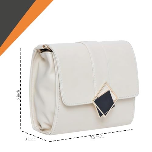 ADISA Women's Girls Party Sling Bag Crossbody (Cream) - Image 2