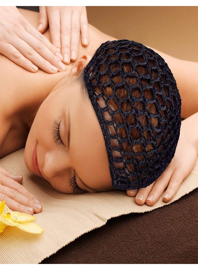 GUSGU 4 Pieces Mesh Crochet Hair Net Rayon Knit Snood Hat Cover Women Crocheted Sleep Cap Hair Cover Accessory for Sleeping Black - Image 3