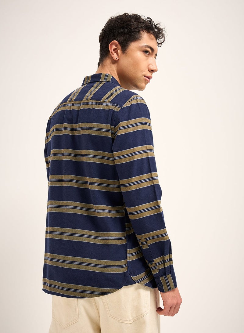 THE BEAR HOUSE Cotton Shirt for Men | Slim Fit, Long Sleeve, Casual or Formal Button-Down | Soft, Breathable Fabric for Work, Everyday, & All-Season Wear in Stylish - Image 3