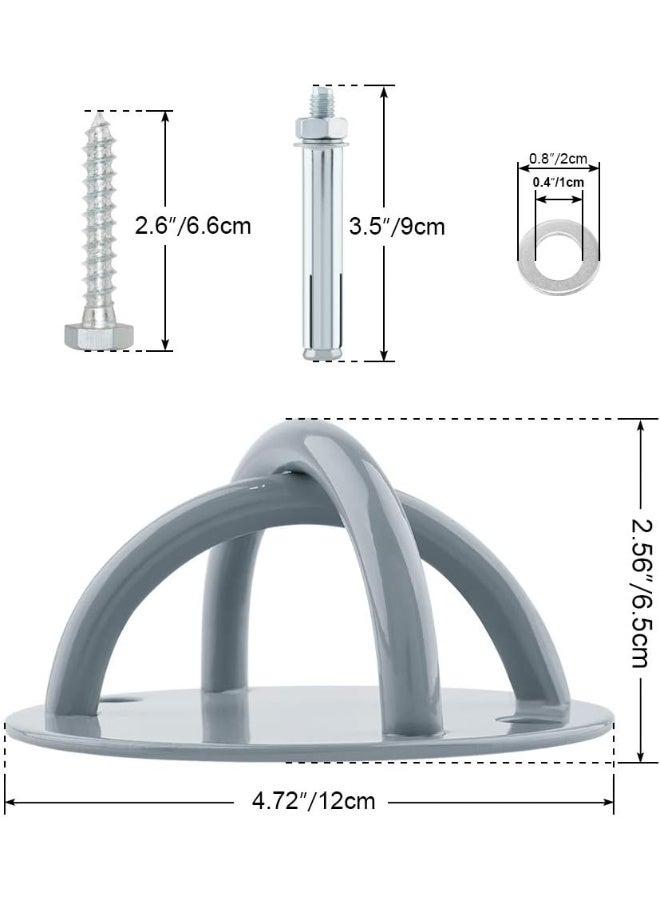SUNMALL 2pcs Battle Rope Anchor Wall Mount for Suspension Straps, Yoga Swing Ceiling Mount Brackets - Image 3