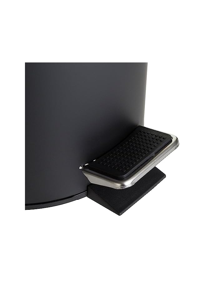 IAF Steel Pedal Bin 3L Black, Pedal Bin, Bathroom Pedal Bin 3L, Office Pedal Bin, Round Shape, Black, Size: H:24.5 x W:17 CM - Image 2