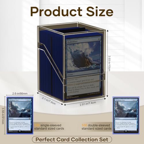 YSCare 6 Pack Card Deck Cases Commander Deck Boxes with 600Pcs Card Sleeves and Dividers Standard Size Cards Storage Box Perfect Fit for MTG Sport Trading Cards 6 colors - Image 5