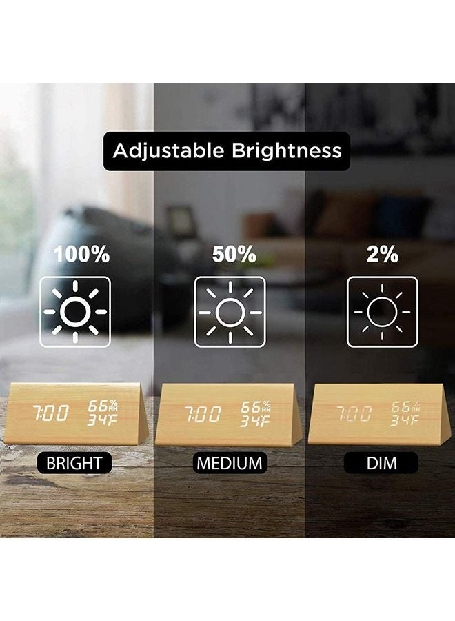 LED Digital Wooden Alarm Clock - Image 3