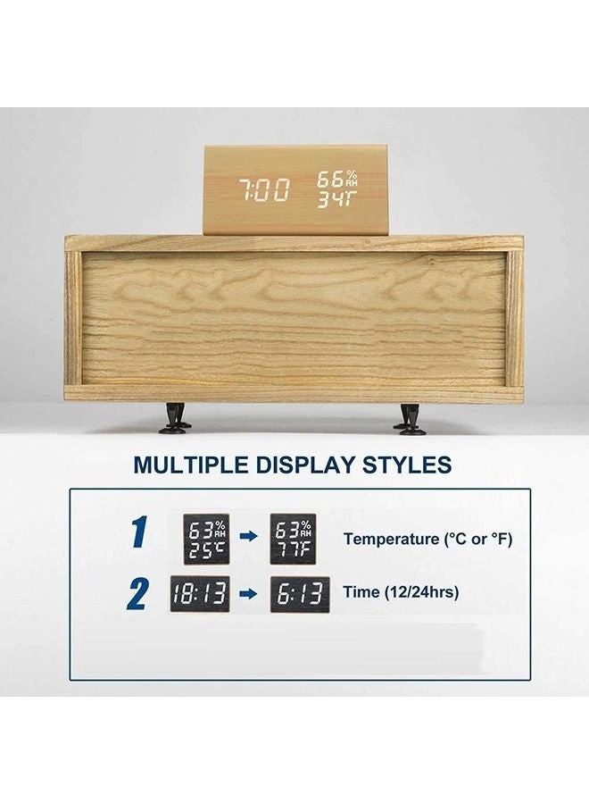 LED Digital Wooden Alarm Clock - Image 4
