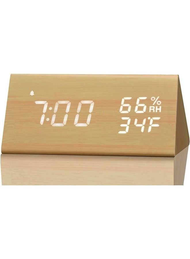 LED Digital Wooden Alarm Clock - Image 1