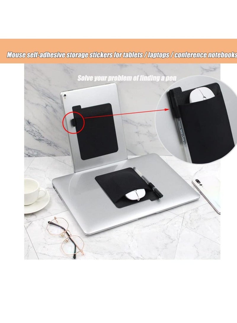 Pocket Pouch for Laptop with Reusable Adhesive,Pouch Holder for Computer Accessories,Self-Adhesive Mouse Headset Storage Bag, Ideal for Portable External USB Cable,Apple Magic Mouse - Image 3