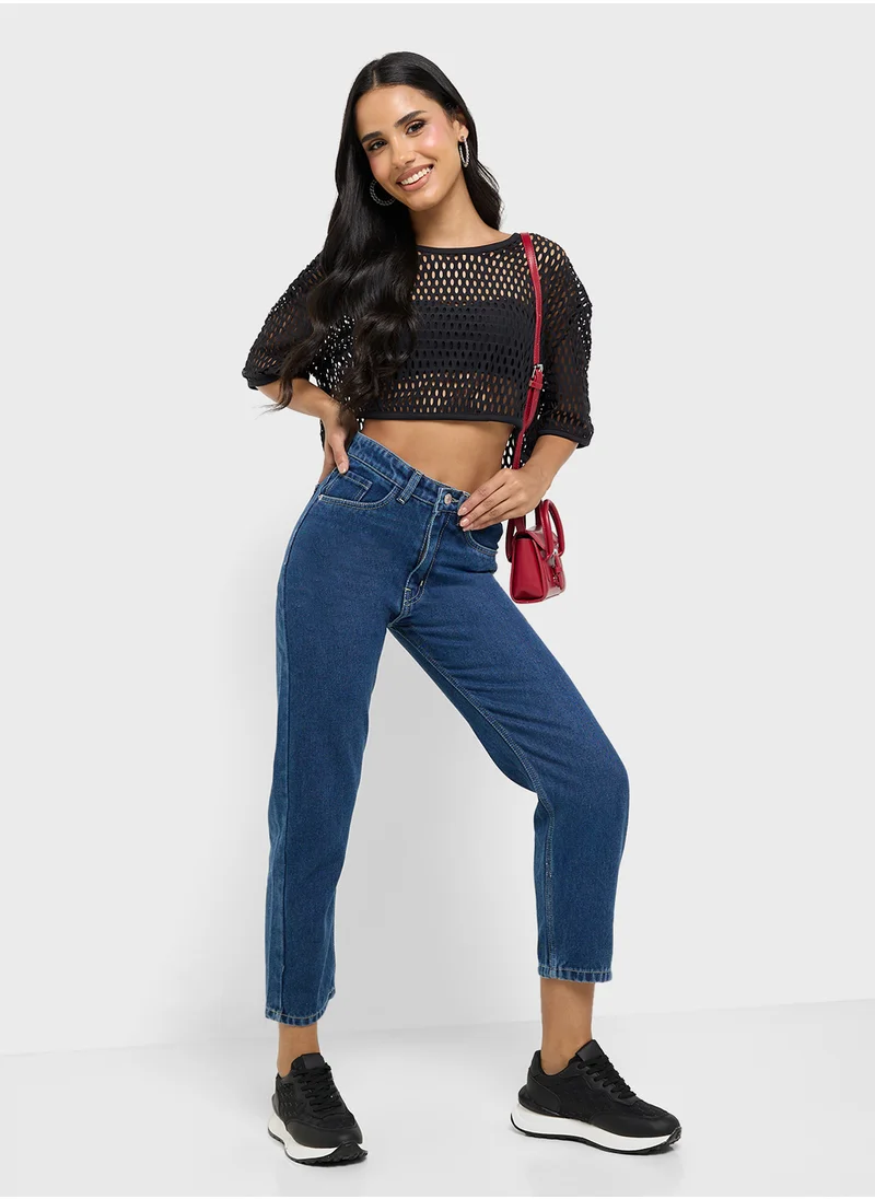 Ginger High Rise Mom Jeans