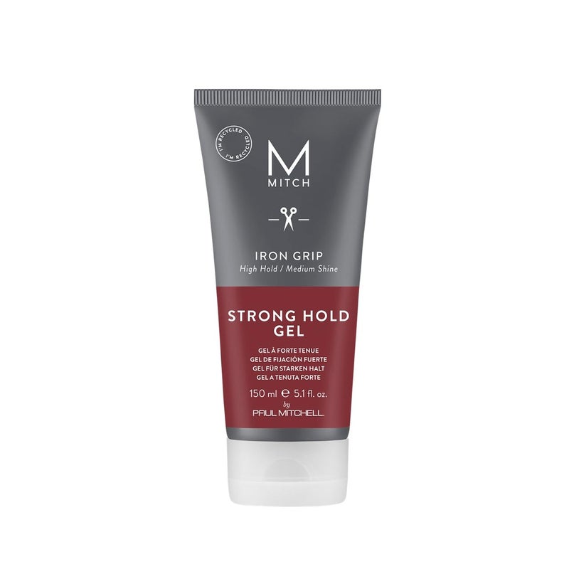 MITCH by Paul Mitchell Iron Grip Strong Hold Gel, High Hold, Medium Shine, For All Hair Types + Textures, 5.1 fl oz - Image 1