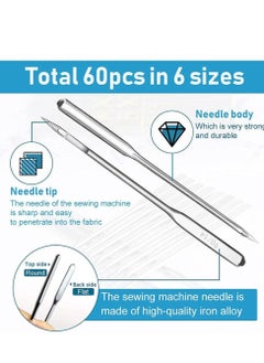 KASTWAVE Sewing Machine Needles, 60 Pcs Universal Machine Needles,  Sharp  Heavy Duty Ballpoint Sewing Machine Needles, Sewing Machine Accessories for Denim, Jeans, Leather, Jersey  - Image 3