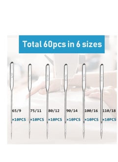 KASTWAVE Sewing Machine Needles, 60 Pcs Universal Machine Needles,  Sharp  Heavy Duty Ballpoint Sewing Machine Needles, Sewing Machine Accessories for Denim, Jeans, Leather, Jersey  - Image 2