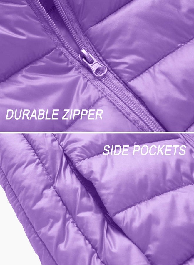 Aivtalk Baby Girls' Winter Jacket Vest With Hooded Puffer Thin Down Vest Zipped Lightweight Waistcoat Jacket for 2-3 Years Old Purple - Image 2