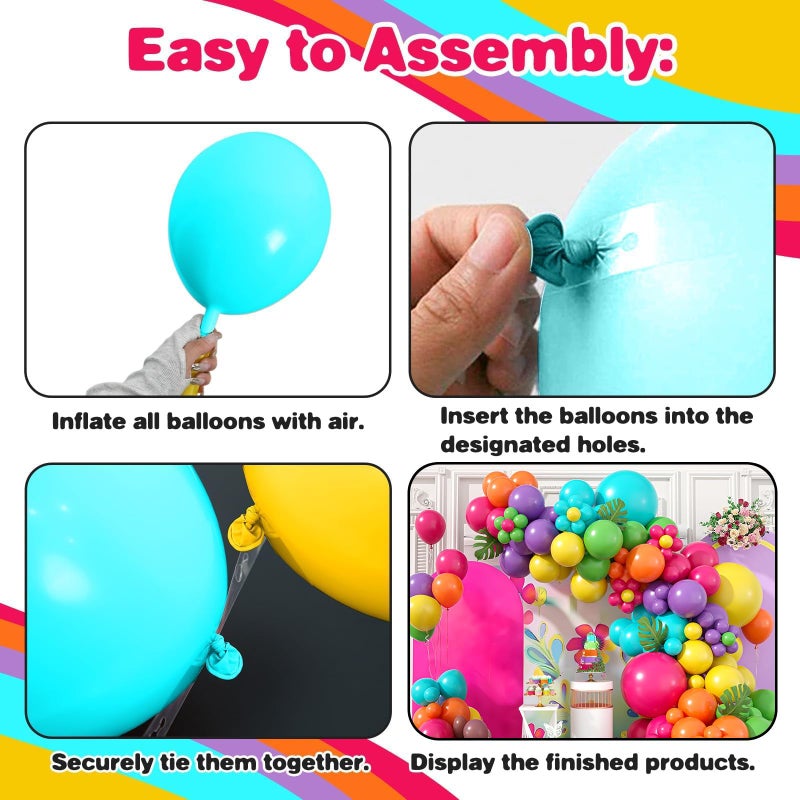 Sowide Balloon Arch Garland Kit,Green Pink Blue Yellow Orange Balloons Assorted Colors Pastel Balloons For Girls Kids Magic Themed Birthday Baby Shower Wedding Graduation Party Decorations - Image 3