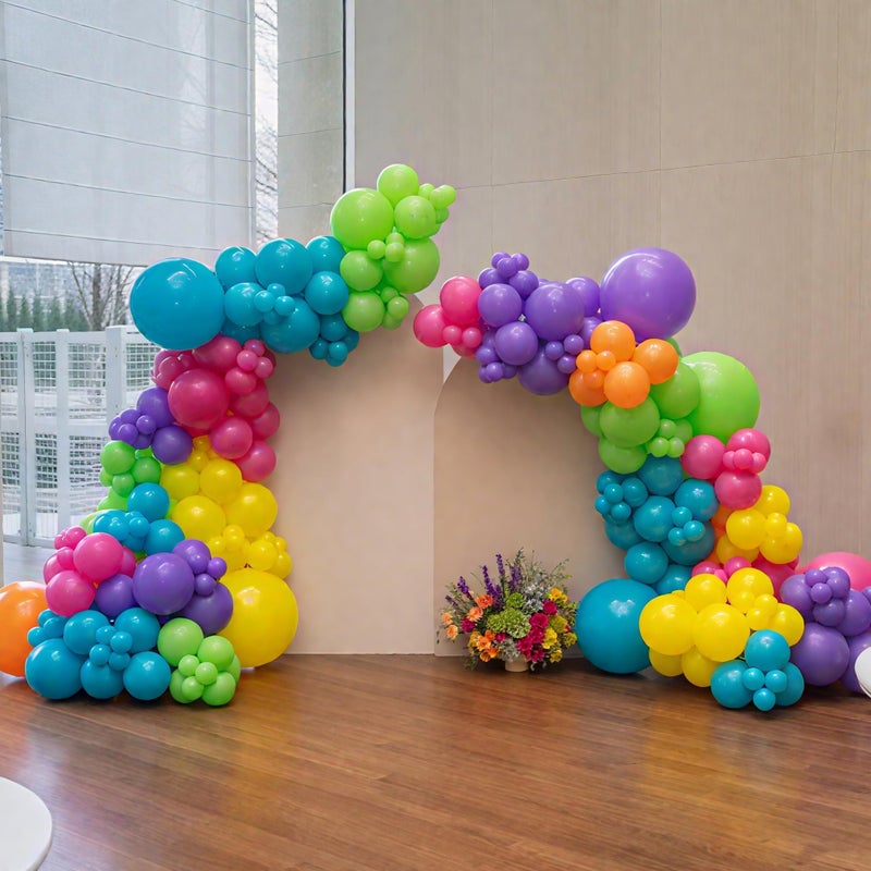 Sowide Balloon Arch Garland Kit,Green Pink Blue Yellow Orange Balloons Assorted Colors Pastel Balloons For Girls Kids Magic Themed Birthday Baby Shower Wedding Graduation Party Decorations - Image 5